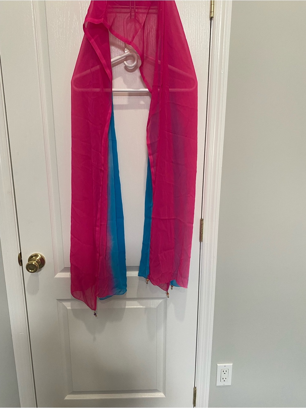 Pink and Teal Sheer Scarf Wrap or dupata